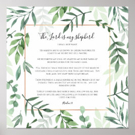 聖書の聖句、主は私の羊飼い、詩篇23 ポスター