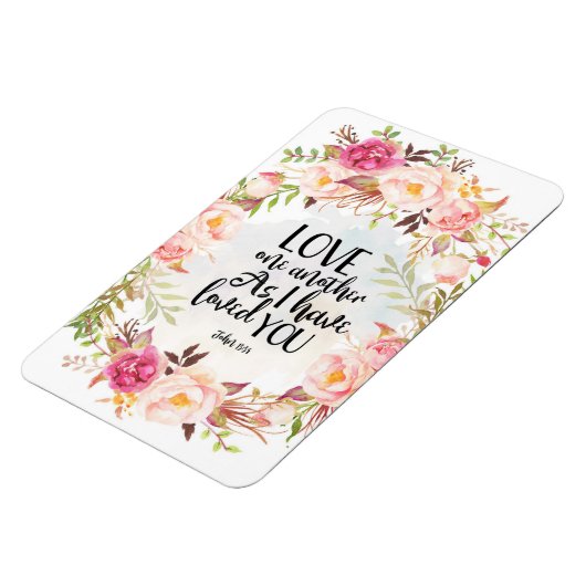 聖書の聖句、互いに愛し合う、ヨハネ13:34、 マグネット (左側)