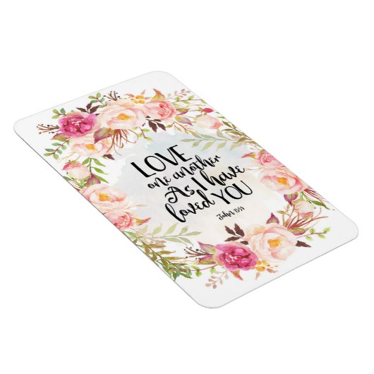 聖書の聖句、互いに愛し合う、ヨハネ13:34、 マグネット (右側)