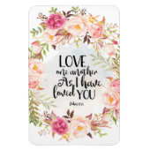 聖書の聖句、互いに愛し合う、ヨハネ13:34、 マグネット (縦)