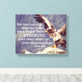 聖書の聖句:強さを更新し、翼をワシとして キャンバスプリント (インサイチュ (ウッドフロア))