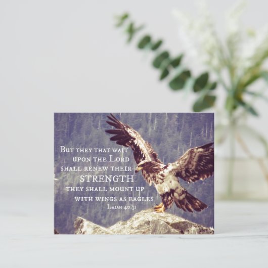 聖書の聖句:強さを更新し、翼をワシとして ポストカード (スタンド正面)