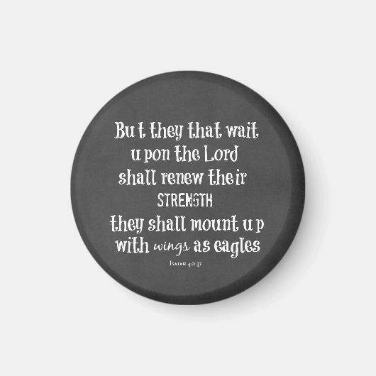 聖書の聖句:強さを更新し、翼をワシとして マグネット (正面)