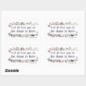 聖書の聖句：愛の中で行われること 長方形シール (シート)