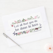 聖書の聖句：愛の中で行われること 長方形シール (封筒)