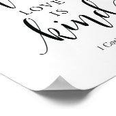 聖書の聖句 – 愛は患者の愛は親切である ポスター (角)