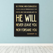 聖書の聖句 – 申命記31:6 キャンバスプリント (インサイチュ (ウッドフロア))