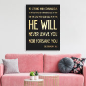 聖書の聖句 – 申命記31:6 キャンバスプリント (インサイチュ (リビング))