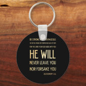 聖書の聖句 – 申命記31:6 キーホルダー (正面)