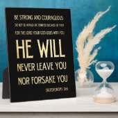 聖書の聖句 – 申命記31:6 フォトプラーク (側面)