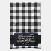 聖書の聖句、白黒の文字 キッチンタオル (縦)