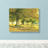 聖書の聖句：神は、それが良いのを見た キャンバスプリント (インサイチュ (ウッドフロア))