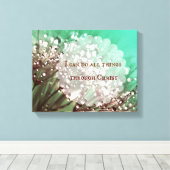 聖書の聖句:私はキリストを通して全てのことをすることができる キャンバスプリント (インサイチュ (ウッドフロア))