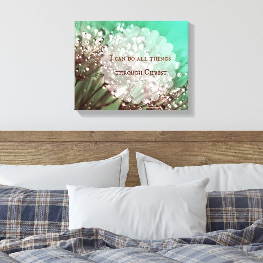 聖書の聖句:私はキリストを通して全てのことをすることができる キャンバスプリント (インサイチュ (寝室))