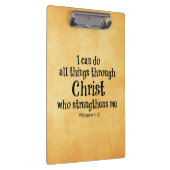 聖書の聖句:私はキリストを通して全てのことをすることができる クリップボード (右)