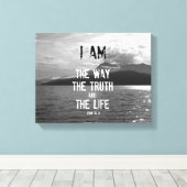 聖書の聖句：私は道、真理、生命である キャンバスプリント (インサイチュ (ウッドフロア))