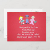 聖書の聖句 – 1ヨハネ3:1 ポストカード (正面/裏面)