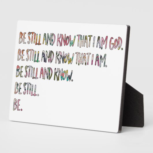 聖書の聖句、5x7感動的を静かにして知る フォトプラーク (側面)