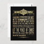 聖書の聖句 – Colossians 3:12-13 ポストカード (正面/裏面)