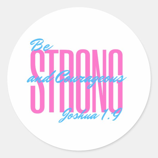 聖書の聖句 – Joshua 1:9 – スタンプとラベル ラウンドシール (正面)