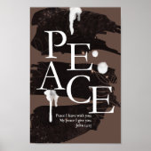 聖書の聖句 – PEACE 離れ I With You - John 14:27 ポスター (正面)