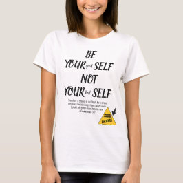 聖書の聖句Be Yourself 2コリント5:17白 Tシャツ