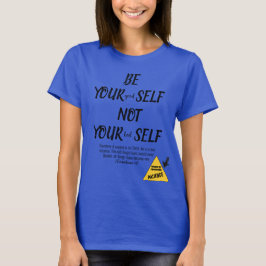 聖書の聖句Be Yourself 2コリント5:17青 Tシャツ