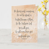 聖書の聖句De申命記31:6強いインスピレーションを得なさい カード (黄色い花)