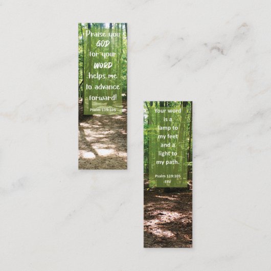 聖書の聖句GODの言葉が私にミニブックマークを導く スキニー名刺 (正面/裏面)