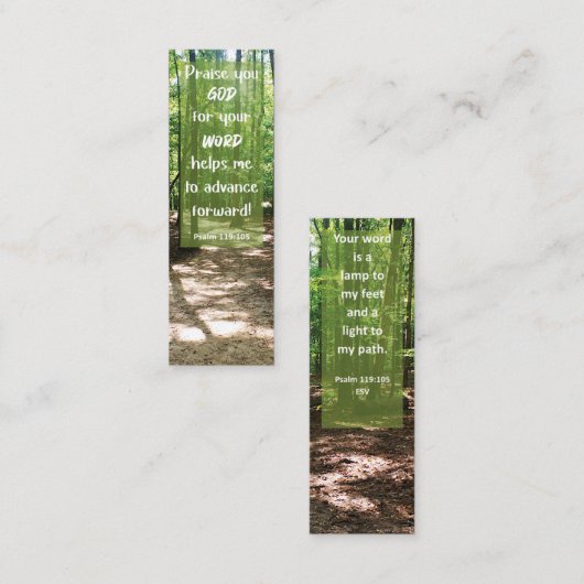聖書の聖句GODの言葉が私にミニブックマークを導く スキニー名刺 (正面/裏面)