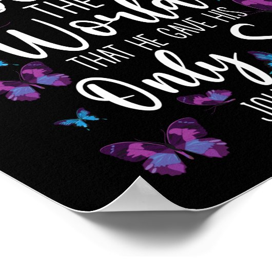 聖書の聖句Godは世界を非常に愛していたので、彼は ポスター (角)