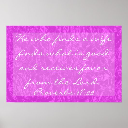 聖書の聖句He find the wife proverbs 18:22 ポスター (正面)