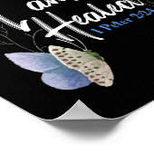 聖書の聖句I Am Healed 1ペテロ2:24蝶 ポスター (角)