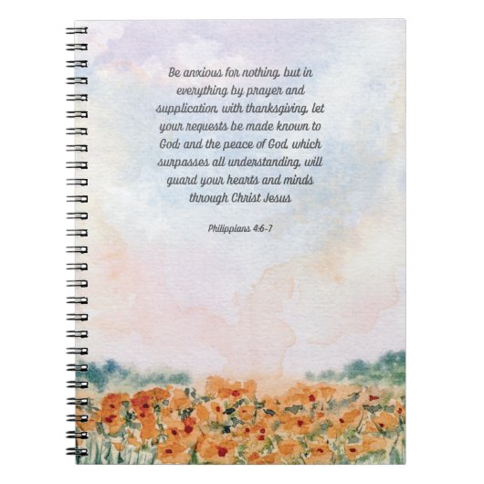 聖書の聖書日誌の日記が何もないことに不安を抱く ノートブック (正面)