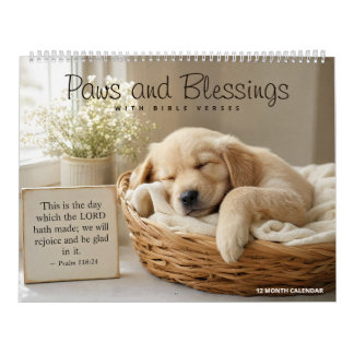 聖書の言葉と共に楽しむ『Paws and Blessings』カレンダー カレンダー