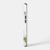 聖書の言葉と花のデザイン  iPhone 15ケース (左側面)