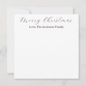聖書の言葉入りサンタと馬小屋のクリスマスカード (裏面)