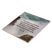 聖書の言葉 使徒の働き1:8 あなたは力を受ける, 聖書の名言 陶器タイルは、大きな岩に打ち寄せる力 タイル (側面)