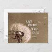 聖書の言葉：彼女の中に神はあり、彼女は倒れない ポストカード (正面/裏面)