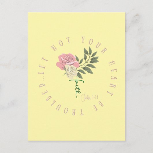 聖書の言葉：心を悩ませるな（ヨハネ 14:1） ポストカード (正面)