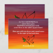 聖書の記憶 箴言3:3-4 愛と忠誠 ポストカード (正面/裏面)