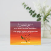 聖書の記憶 箴言3:3-4 愛と忠誠 ポストカード (スタンド正面)