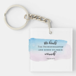 聖書の詩で、キリスト教の信仰神の水彩 キーホルダー