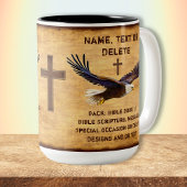 聖書の詩とコーヒーマグ。イーグル威厳のある・マグ ツートーンマグカップ