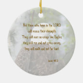 聖書の詩とハゲの鷲の写真 セラミックオーナメント (裏面)