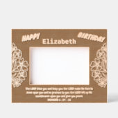 聖書の詩とフローラの花束誕生日 レーザー彫刻フレーム (正面)