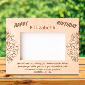 聖書の詩とフローラの花束誕生日 レーザー彫刻フレーム
