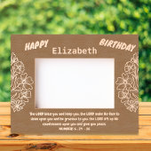 聖書の詩とフローラの花束誕生日 レーザー彫刻フレーム