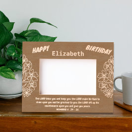 聖書の詩とフローラの花束誕生日 レーザー彫刻フレーム
