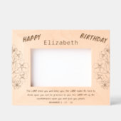 聖書の詩とフローラの花束誕生日 レーザー彫刻フレーム (正面)